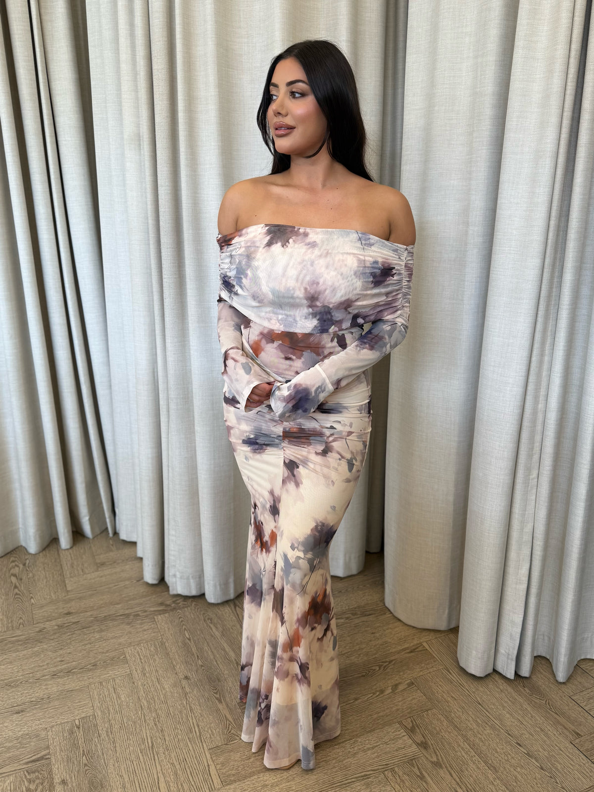 Paige Dress Watercolour Bloom - Elle Zeitoune