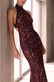 Delphine Lace Halter Gown - Nookie