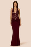 Lennox Halter Maxi Wine - Nookie