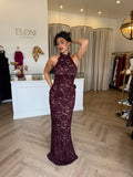 Delphine Lace Halter Gown - Nookie