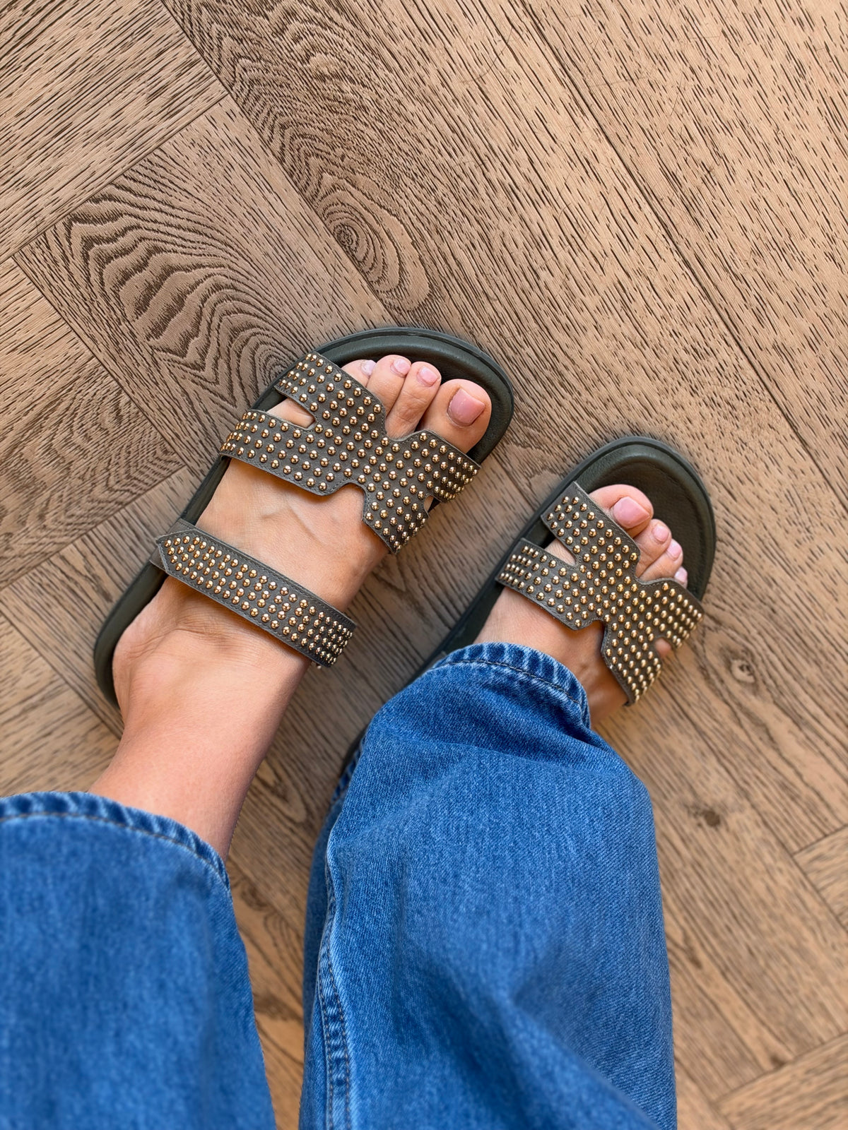 Thuy Khaki Leather Shoes - Django & Juliette l