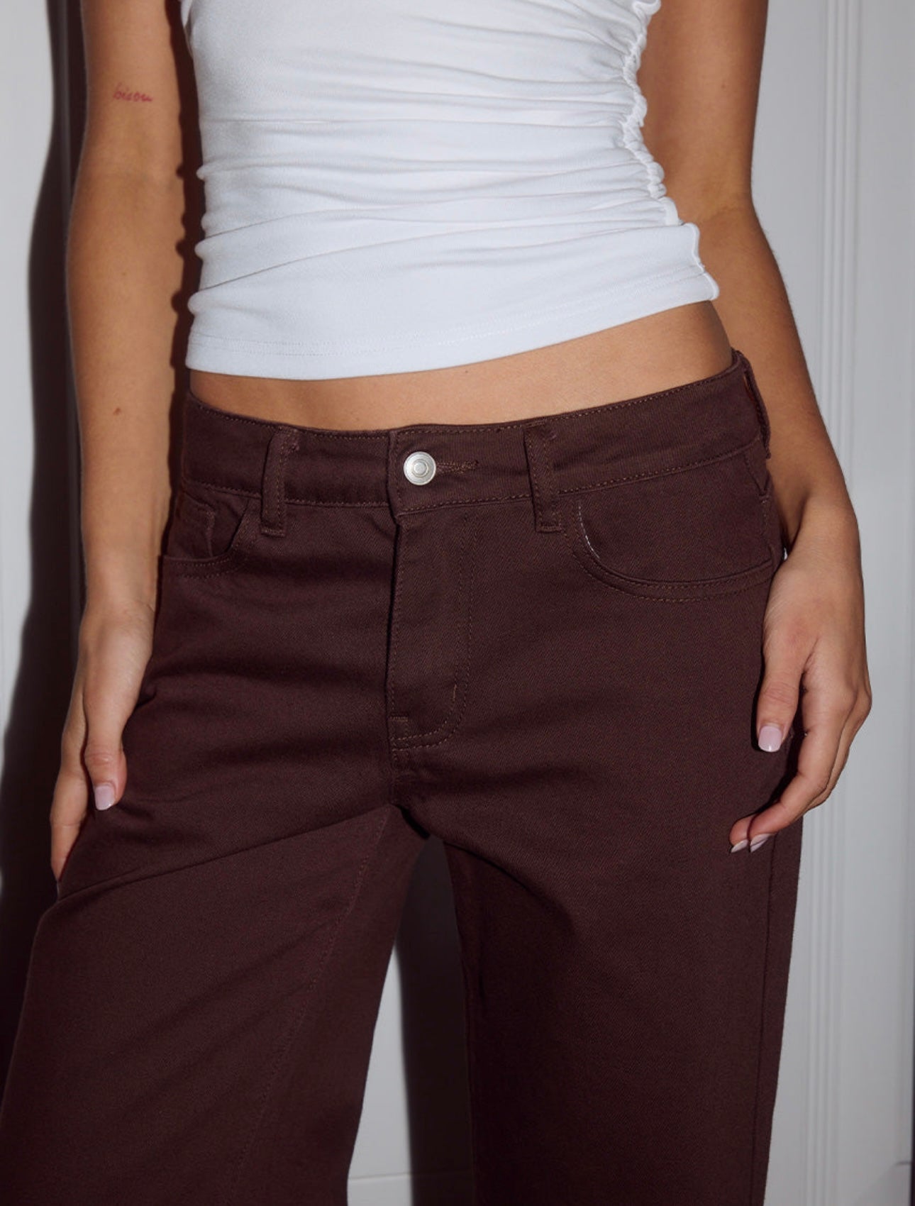 Zavi Straight Leg Jeans Chocolate - Runaway The Label