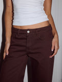 Zavi Straight Leg Jeans Chocolate - Runaway The Label