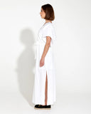Heritage Linen Maxi Dress White - Fate & Becker