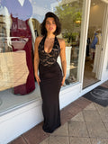 Lennox Halter Maxi Black - Nookie