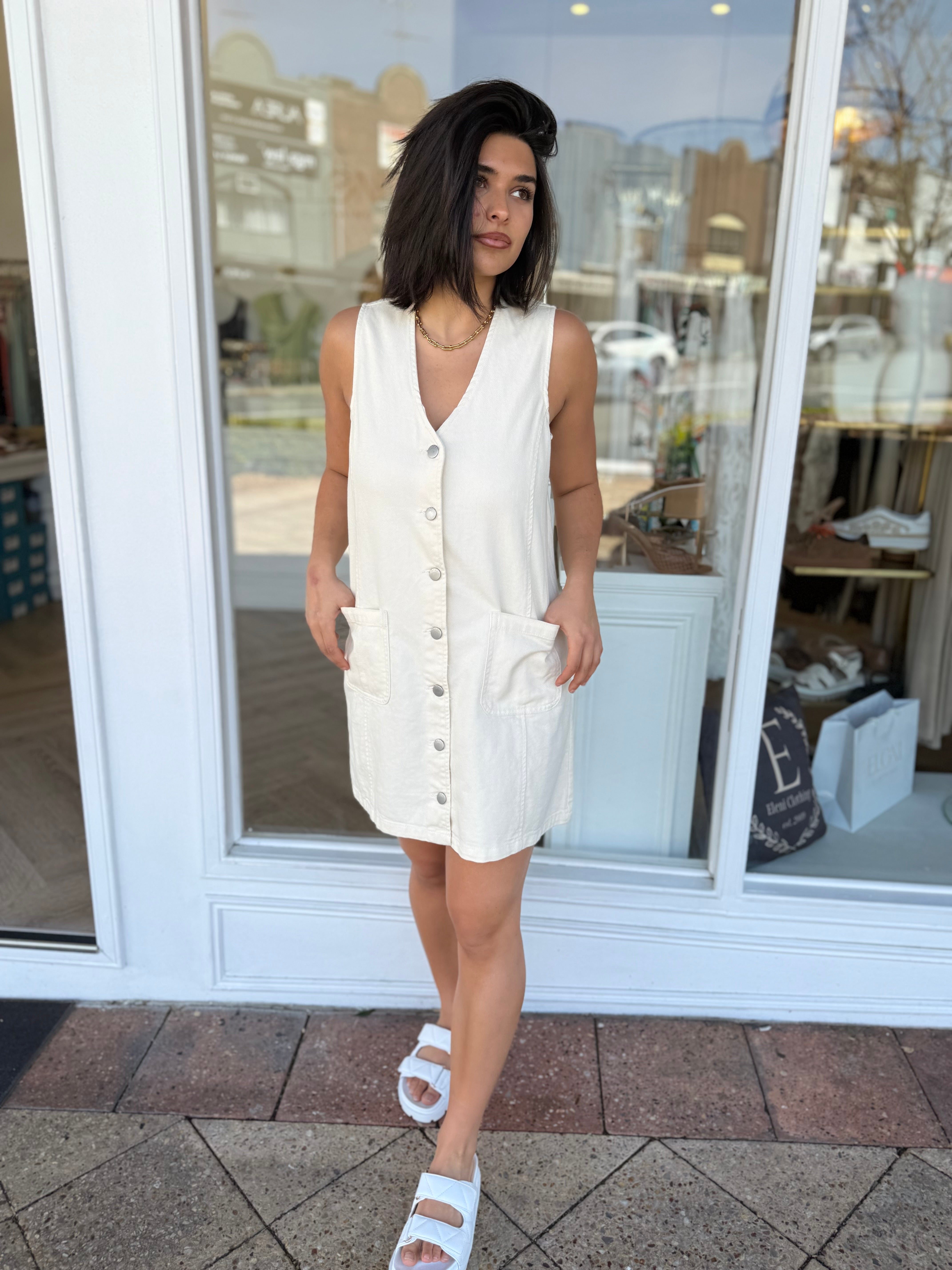 Sabine Denim Vest Dress - Sass