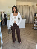 Zavi Straight Leg Jeans Chocolate - Runaway The Label