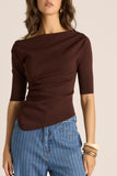 Estelle Drape Neck Top - Fate & Becker