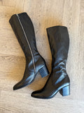 Zodiak Black Leather Knee High Boots - Django & Juliette