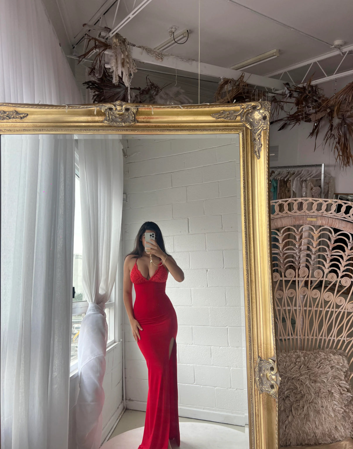 Lacey Gown Red - Amy Taylor Eleni Clothing Lacey Gown Red - Amy Taylor Eleni Clothing
