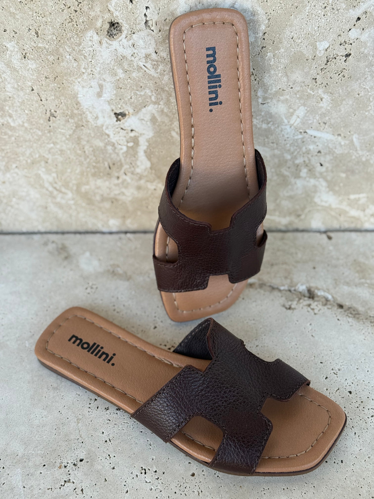 Leamon Leather Shoes Choc - Mollini