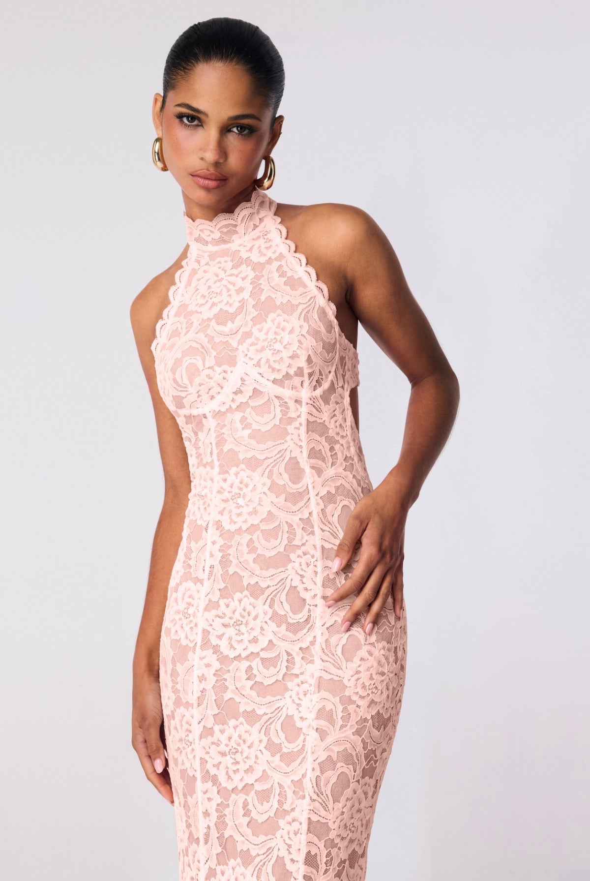 Delphine Lace Halter Gown - Nookie