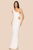 Mirage One Shoulder Dress Cream - Nookie
