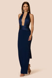 Chiara Halter Gown Navy - Nookie
