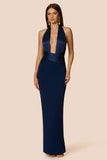 Chiara Halter Gown Navy - Nookie