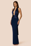 Chiara Halter Gown Navy - Nookie