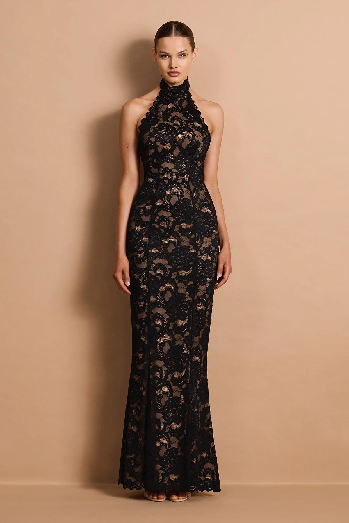 Delphine Lace Halter Gown - Nookie
