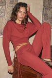 Zaro Batwing Ruched Long Sleeve Top - Runaway