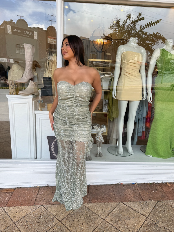 Alexandria Dress Sage- Elle Zeitoune